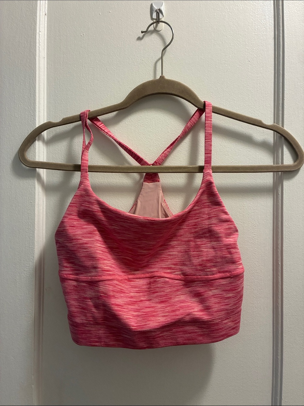 Outdoor Voices Heathered Pink Racerback Sports Bralette